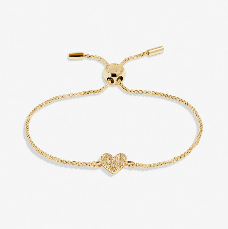 Joma Jewellery Mini Charms Pave Heart Gold Plated Bracelet