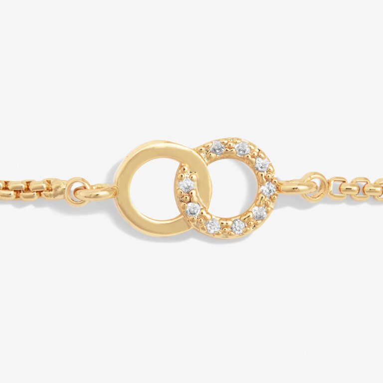 Joma Jewellery Mini Charms Pave Linked Circles Gold Plated Bracelet