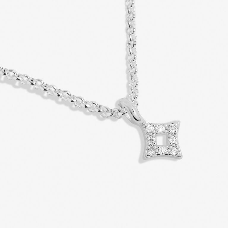 Joma Jewellery Mini Charms Pave Diamond Silver Plated Necklace