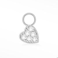 Permanent Jewellery Sterling Silver Heart with Moissanite