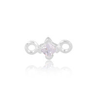 Permanent Jewellery Sterling Silver CZ  Connector Clear