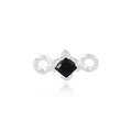 Permanent Jewellery Sterling Silver CZ Connector Black