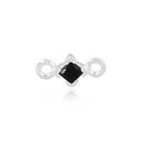 Permanent Jewellery Sterling Silver CZ Connector Black