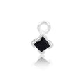 Permanent Jewellery Sterling Silver CZ Square Black