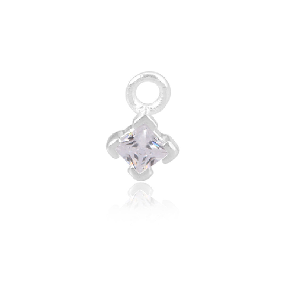 Permanent Jewellery Sterling Silver CZ Square Clear