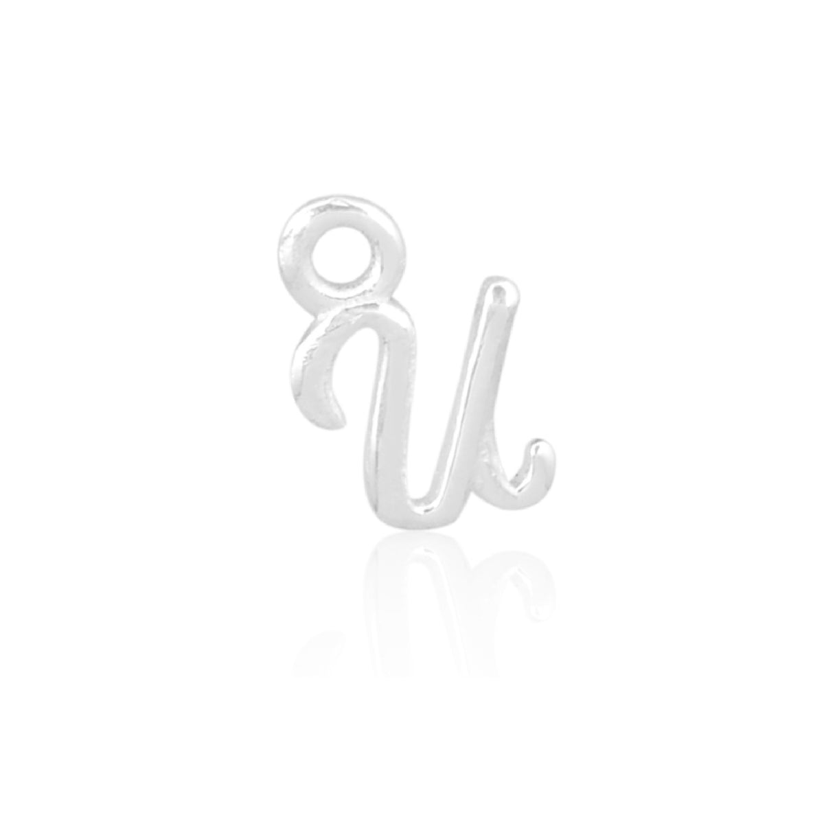 Permanent Jewellery Sterling Silver Initial Charm U