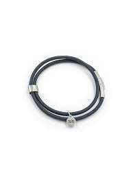 Aqua Beach Sustainable Cork Bracelet Black Large