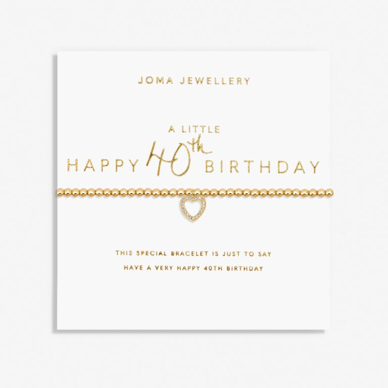 Joma Jewellery A Little Happy 40th Birthday Gold Plated Bracelet
