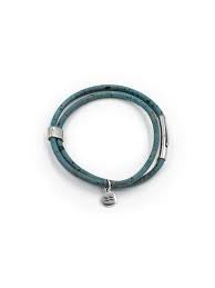 Aqua Beach Sustainable Cork Bracelet Teal XL