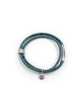 Aqua Beach Sustainable Cork Bracelet Teal Medium