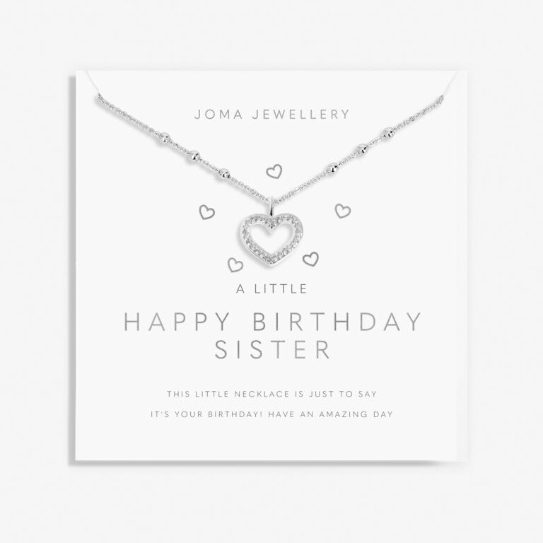 Joma Jewellery A Little Happy Birthday Sister Silver Plated Necklace
