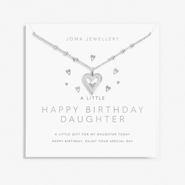 Joma Jewellery A Little Happy Birthday Daughter Silver Plated Necklace