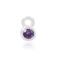 Permanent Jewellery Sterling Silver Birthstone Charm February