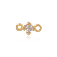 Permanent Jewellery 14ct Gold Vermeil Sterling Silver CZ  Connector Clear