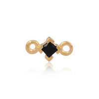 Permanent Jewellery 14ct Gold Vermeil Sterling Silver CZ Connector Black