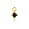 Permanent Jewellery 14ct Gold Vermeil Sterling Silver CZ Square Charm Black