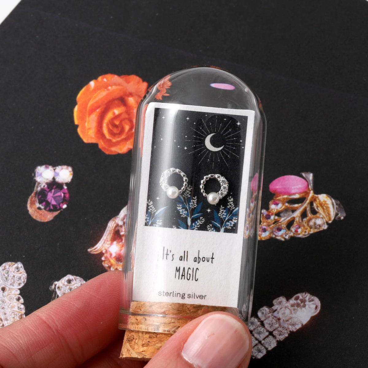 Attic Creations Full Moon Earrings With Pearl Its All About Magic Sterling Silver