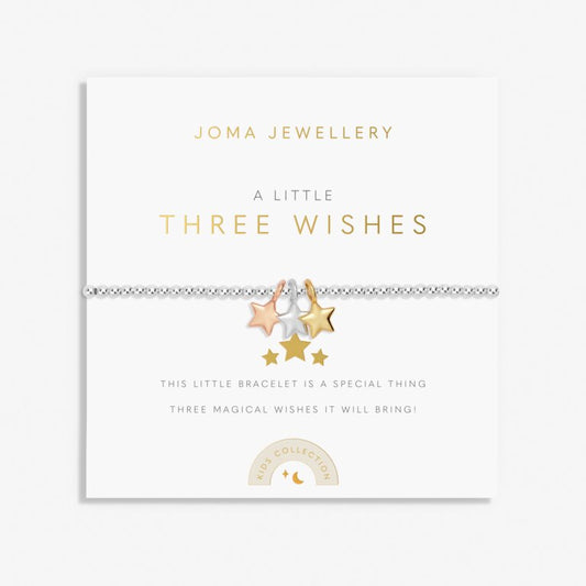 Joma Jewellery Children's A Little Three Wishes Silver Gold & Rose Gold Plated Bracelet