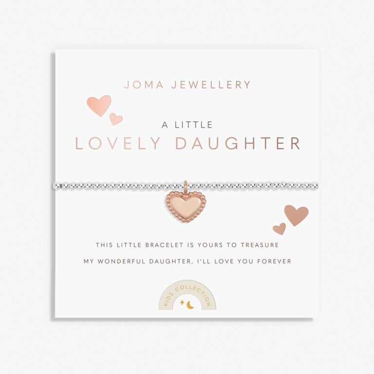 Joma Jewellery Children's A Little Lovely Daughter Silver And Rose Gold Plated Bracelet