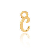 Permanent Jewellery 14ct Gold Vermeil Sterling Silver Initial Charm C