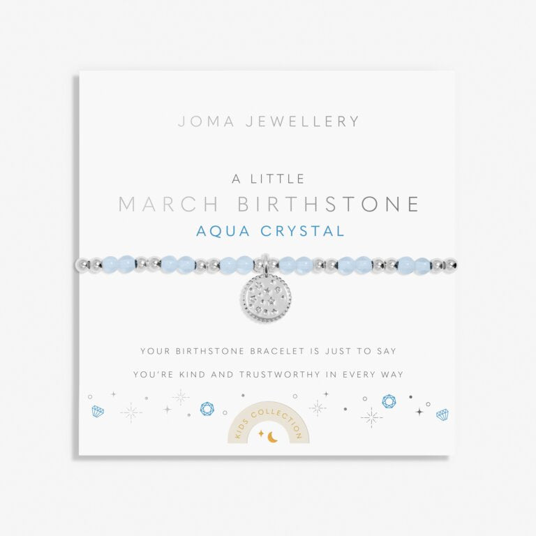 Joma Jewellery Children's Birthstone A Little March Silver Plated Bracelet