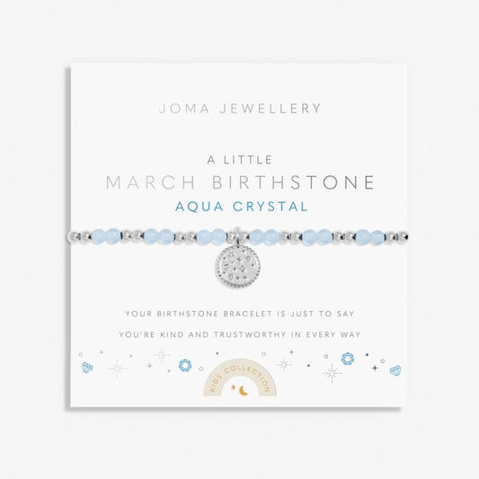 Joma Jewellery Children's Birthstone A Little March Silver Plated Bracelet