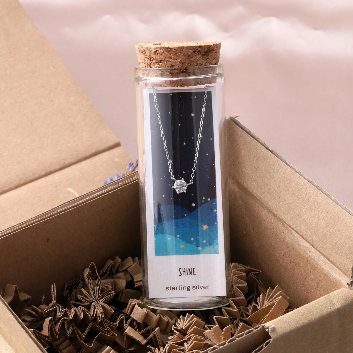 Attic Creations Shine Sparkle Necklace Sterling Silver