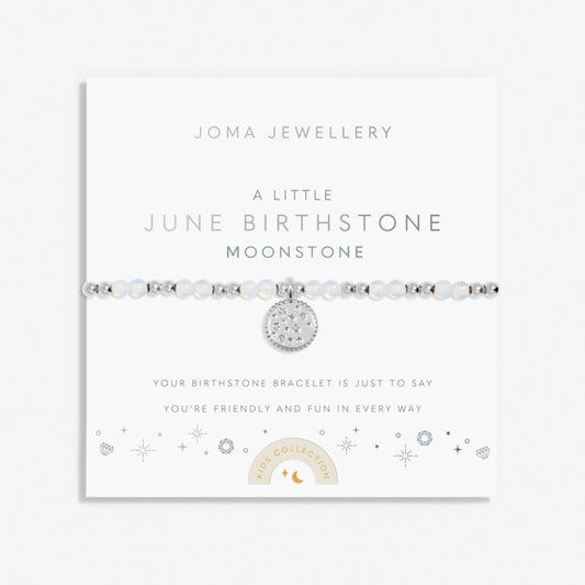 Joma Jewellery Children's Birthstone A Little June Silver Plated Bracelet
