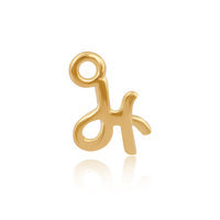 Permanent Jewellery 14ct Gold Vermeil Sterling Silver Initial Charm H