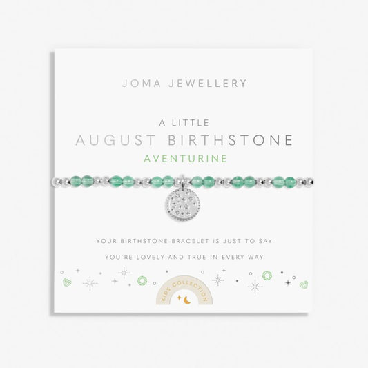 Joma Jewellery Children's Birthstone A Little August Silver Plated Bracelet
