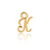 Permanent Jewellery 14ct Gold Vermeil Sterling Silver Initial Charm K