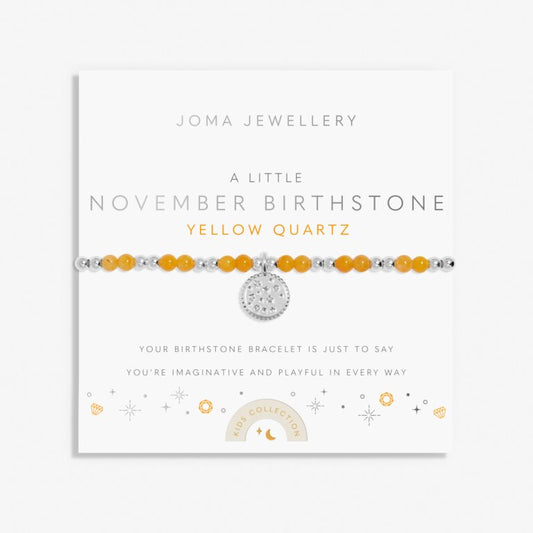 Joma Jewellery Children's Birthstone A Little November Silver Plated Bracelet