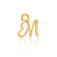 Permanent Jewellery 14ct Gold Vermeil Sterling Silver Initial Charm M