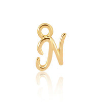 Permanent Jewellery 14ct Gold Vermeil Sterling Silver Initial Charm N