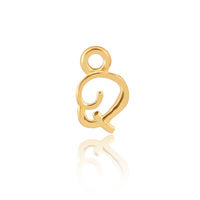 Permanent Jewellery 14ct Gold Vermeil Sterling Silver Initial Charm Q