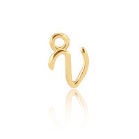 Permanent Jewellery 14ct Gold Vermeil Sterling Silver Initial Charm V