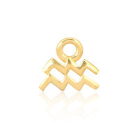 Permanent Jewellery 14ct Gold Vermeil Sterling Silver Horoscope Charm Aquarius