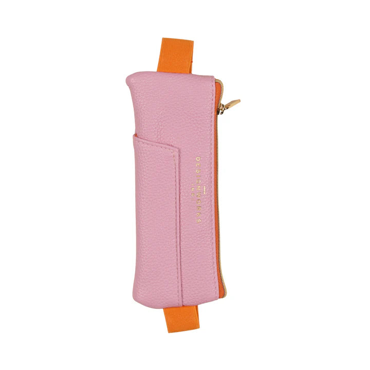 Designworks Vegan Leather Pen Pouch Pink And Orange