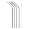 KitchenCraft Pack of Four Stainless Steel Reusable Drinks Straws