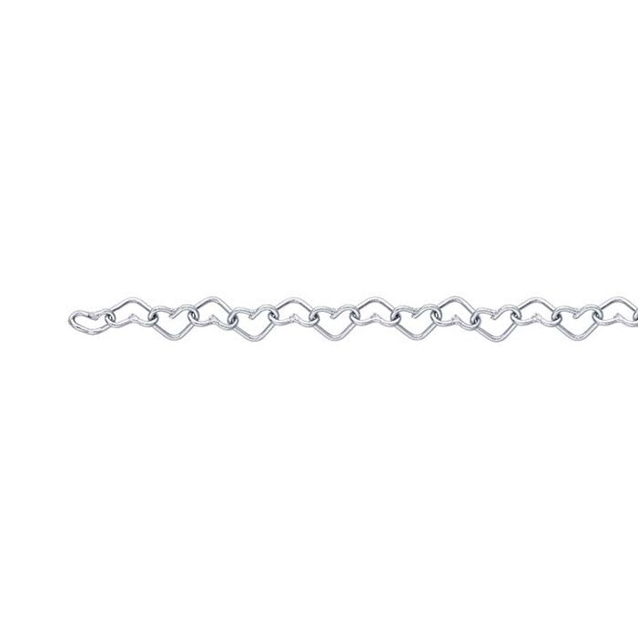 Permanent Jewellery Heart Link Anklet 35cm Silver