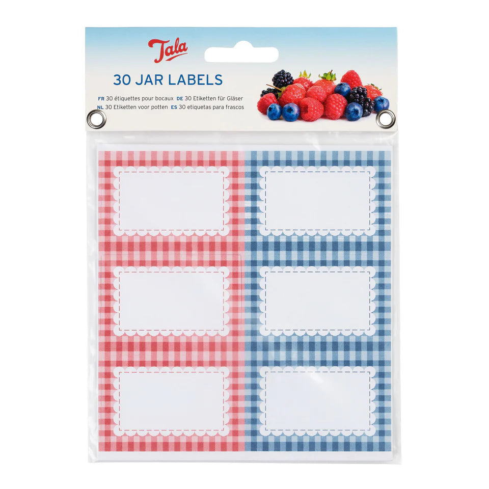 Tala Preserving Labels Gingham Design 30 Pack
