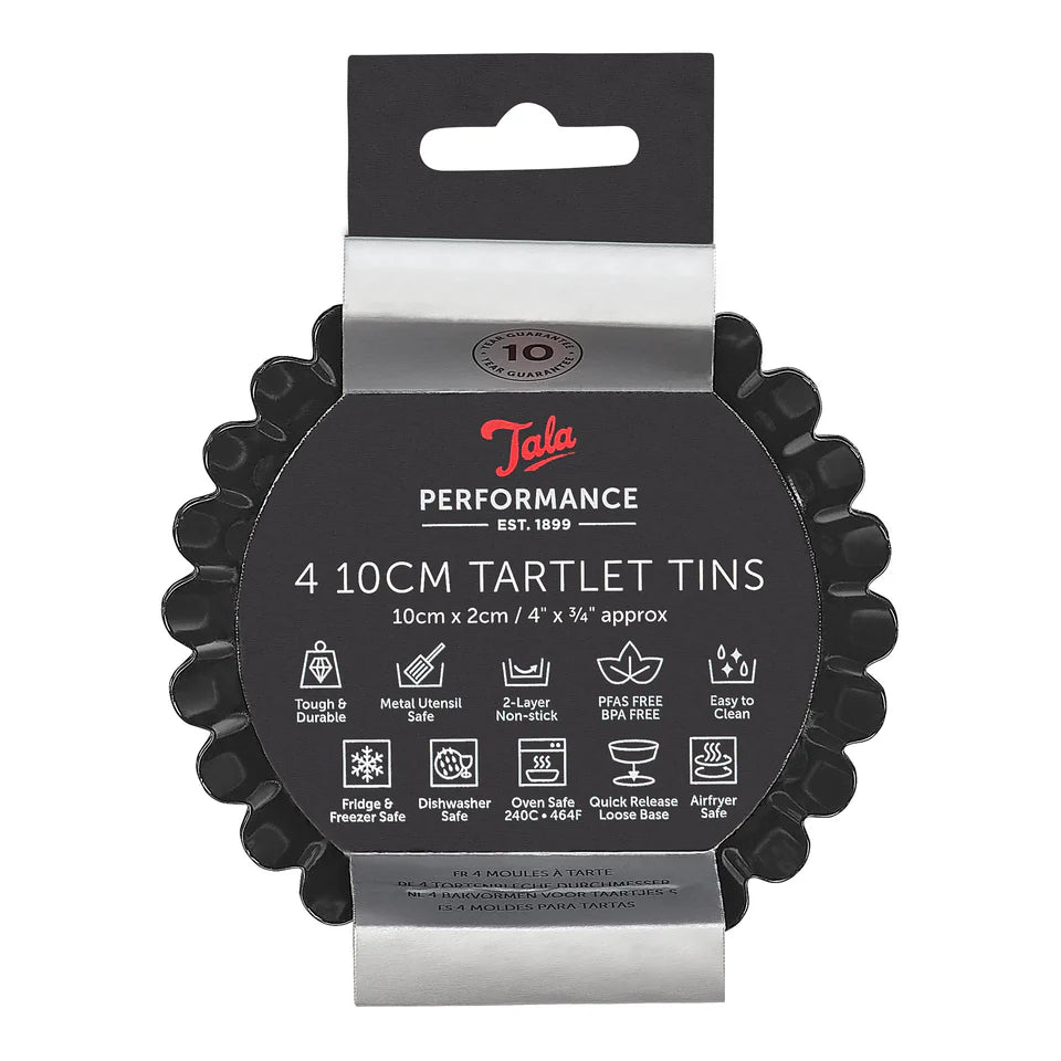 Tala Performance 4 Tart Tins 10cm Dia x 2cm