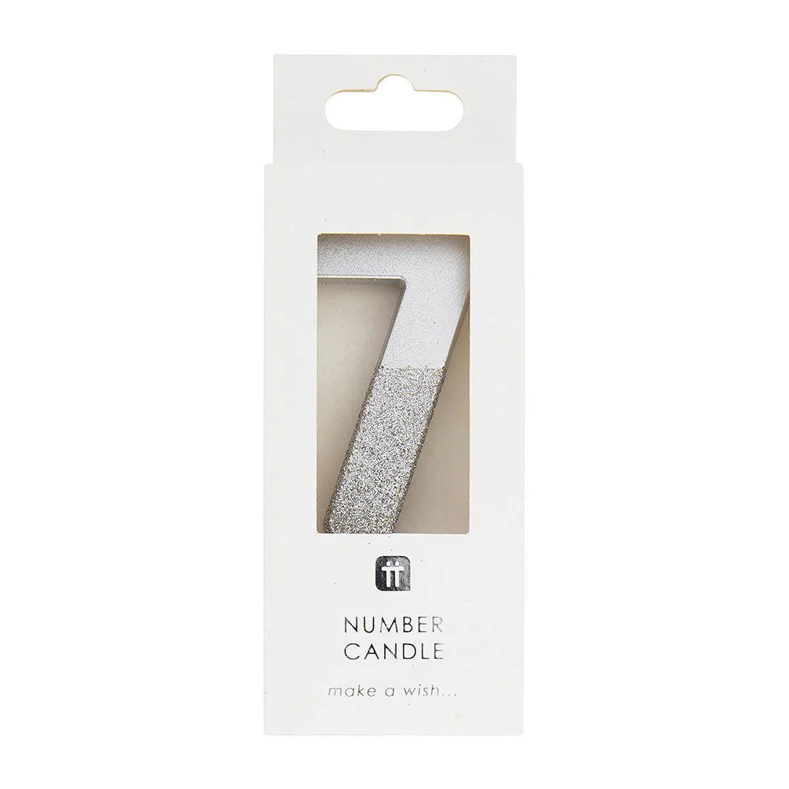 Talking Tables Silver Glitter Number Candle 7