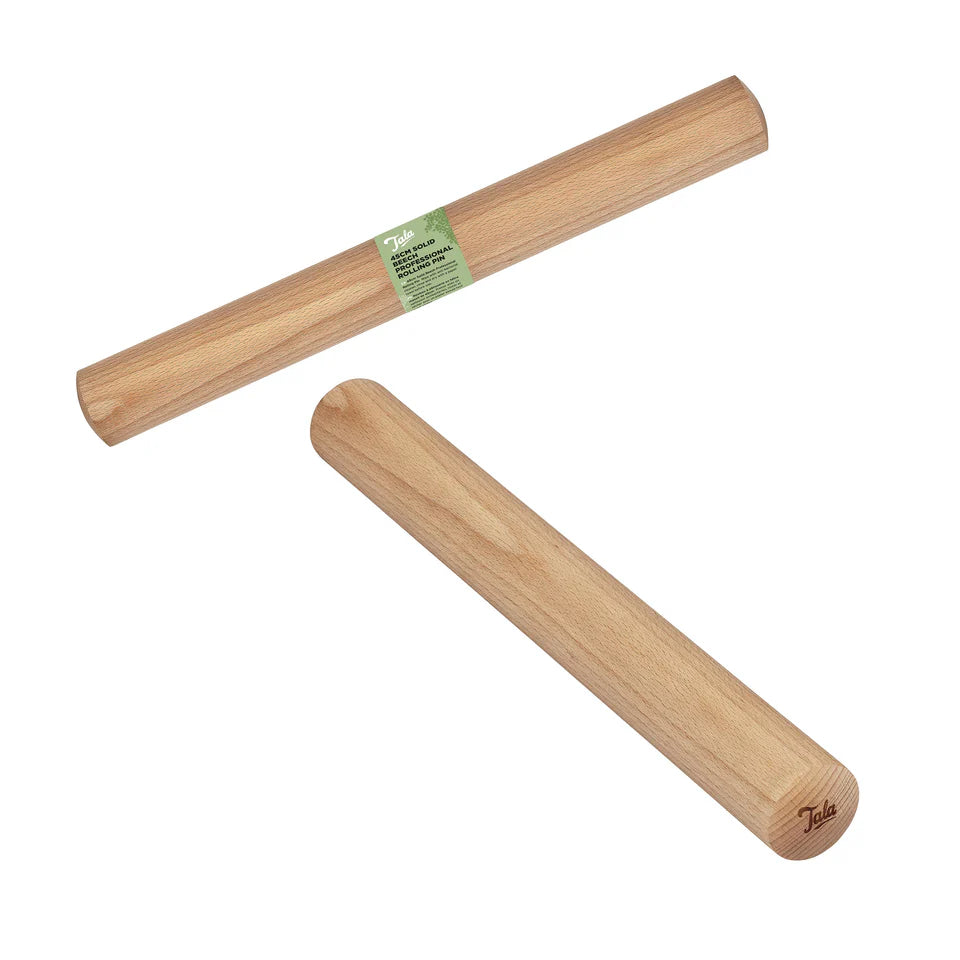 Tala Beech Wooden Solid Professional Rolling Pin 450 x 450mm