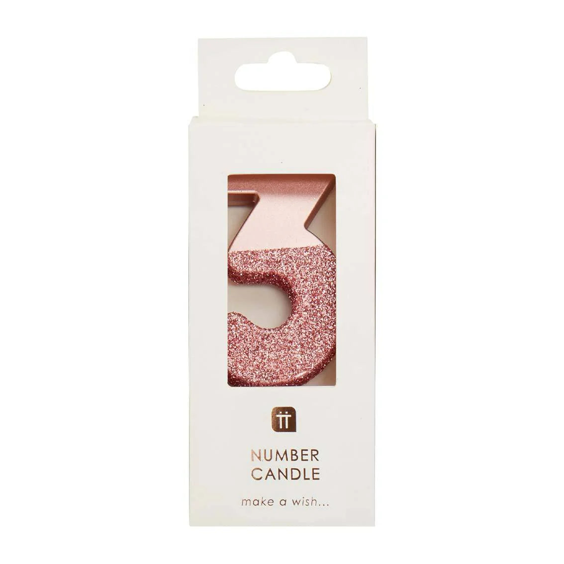Talking Tables Pink Glitter Number Candle 3
