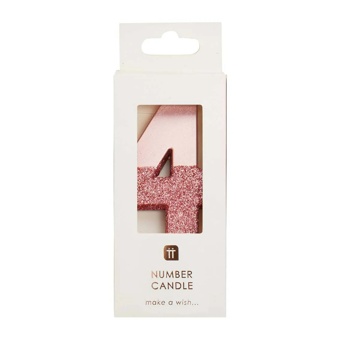 Talking Tables Pink Glitter Number Candle 4