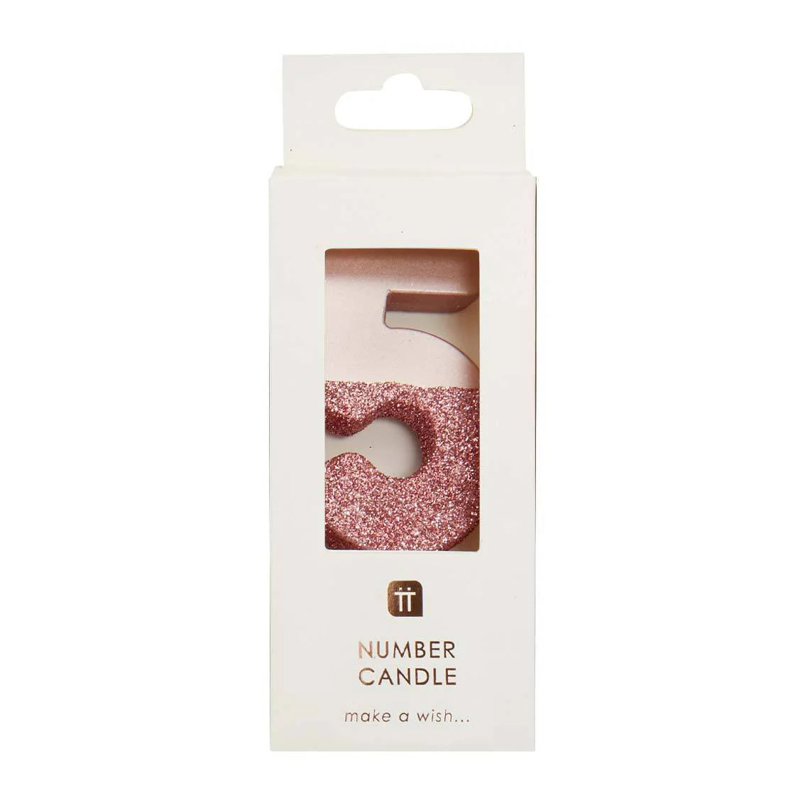 Talking Tables Pink Glitter Number Candle 5