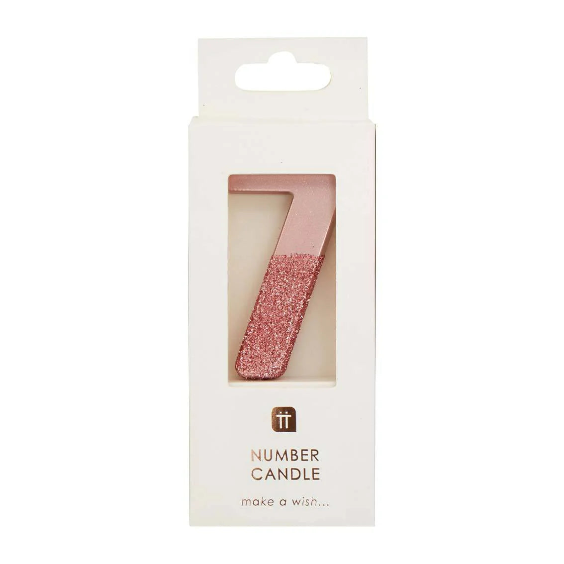 Talking Tables Pink Glitter Number Candle 7