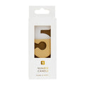 Talking Tables White And Gold Number Candle 5