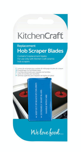 KitchenCraft Ceramic Hob Scraper Replacement Blades pack of 5